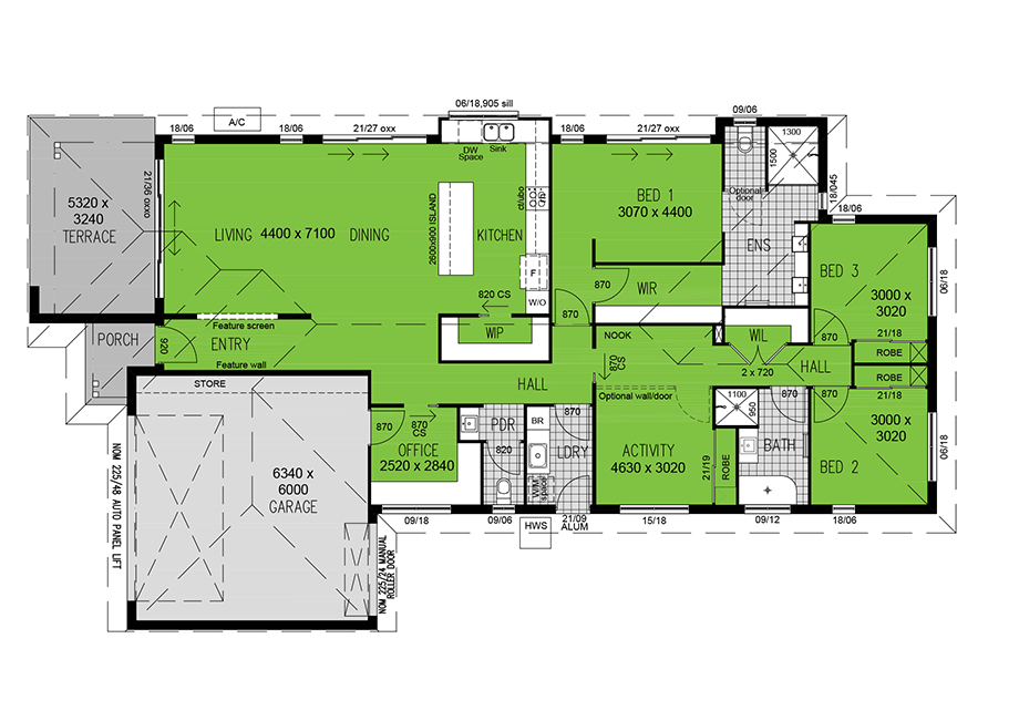 Floorplan of the peregian house & land package